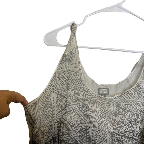 Converse One Star Layered Semi-Sheer Adjustable Tie Straps Grey & White Womens L - Picture 5 of 12